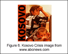 Color photo from the home page of www.abcnews.com of a woman propping her head with her hand, sitting next to some children.