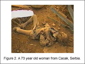 Corpse of a 73 year old woman laying in mud.