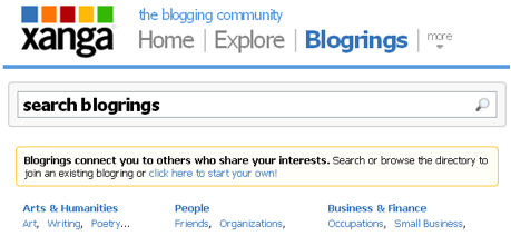 Xanga Blogrings Options