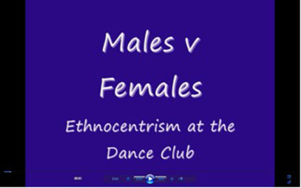 Title card for student machinima "Males v. Females"